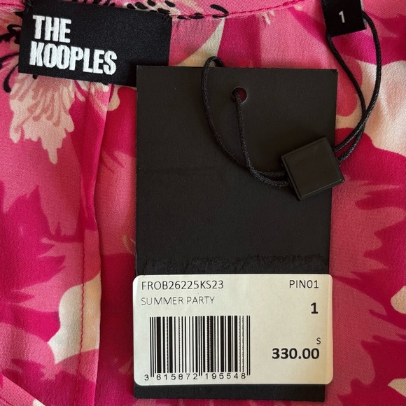 THE KOOPLES PARIS 100% Silk Pink Summer Party Midi Dress - Picture 13 of 16